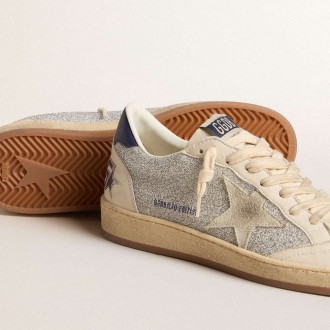 Golden Goose Women's Ball Star Sneakers LTD In Swarovski Crystals And Leather With White Suede Star GWF00117.F005932.70304