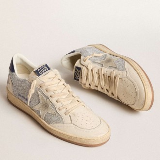 Golden Goose Women's Ball Star Sneakers LTD In Swarovski Crystals And Leather With White Suede Star GWF00117.F005932.70304