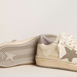 Golden Goose Women's Ball Star Sneakers LTD With Gray Leather Star And Heel Tab And Stitching GWF00767.F006041.11891