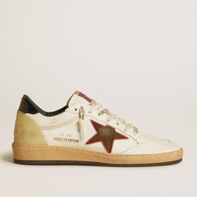 Golden Goose Women's Ball Star Sneakers LTD With Mesh Star And Midnight Blue Leather Heel Tab GWF00844.F006677.10576