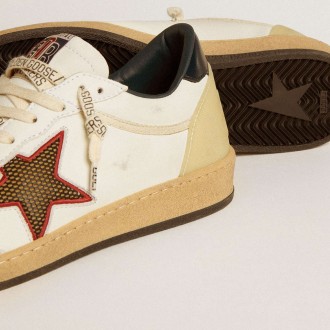 Golden Goose Women's Ball Star Sneakers LTD With Mesh Star And Midnight Blue Leather Heel Tab GWF00844.F006677.10576