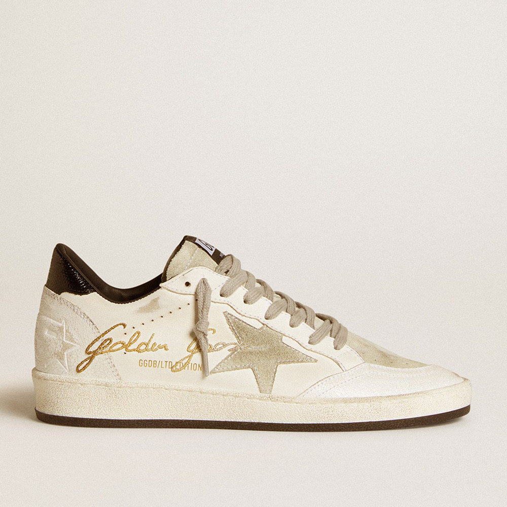 Golden Goose Women's Ball Star Sneakers LTD With Suede Star And Textured Leather Heel Tab GWF00117.F006630.10220