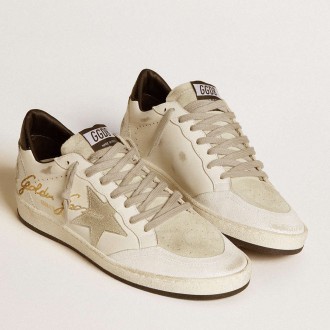 Golden Goose Women's Ball Star Sneakers LTD With Suede Star And Textured Leather Heel Tab GWF00117.F006630.10220