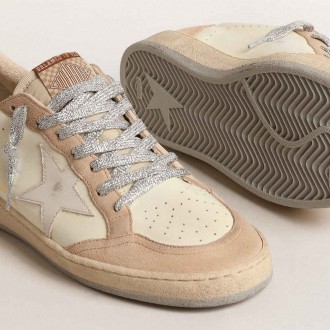 Golden Goose Women's Ball Star Sneakers LTD With White Star And Burgundy Leather Heel Tab GWF00117.F004638.82312