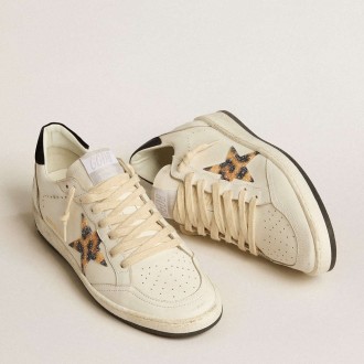 Golden Goose Women's Ball Star Sneakers With Leopard-print Star Embellished With Swarovski Crystal GWF00117.F005218.11671