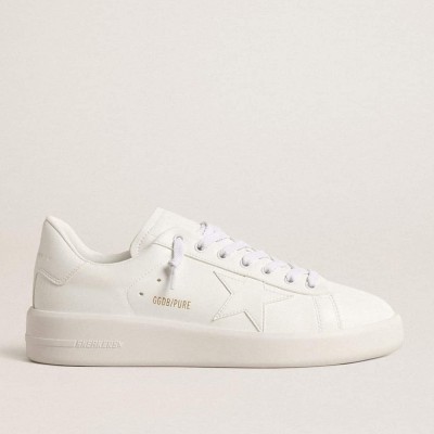 Golden Goose Women's Bio-based Purestar Sneakers With White Star And Heel Tab GWF00197.F003954.10100