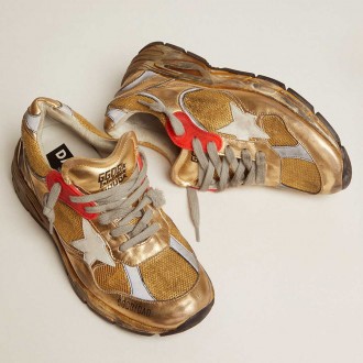 Golden Goose Women's Dad-Star Sneakers Gold With White Star GWF00199.F001211.65120