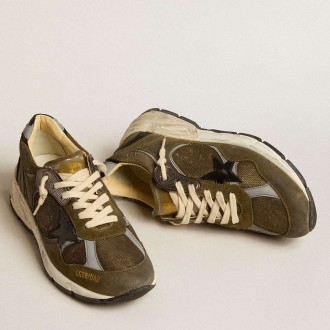 Golden Goose Women's Dad-Star Sneakers In Suede And Mesh With Black Leather Star And Heel Tab GWF00199.F005207.35875