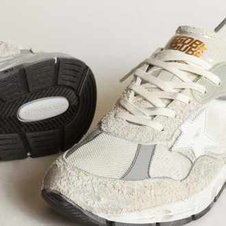 Golden Goose Women's Dad-Star Sneakers In White Mesh And Suede GWF00199.F002156.80185