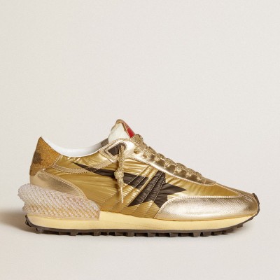 Golden Goose Women's Gold Marathon Shoes With Gold Nylon Upper GWF00684.F006462.65145