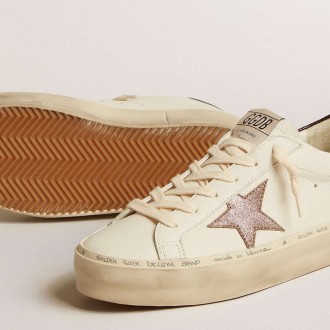 Golden Goose Women's Hi Star Sneakers LTD In Nappa With Glitter Star And Lizard-print Heel Tab GWF00118.F005114.11645