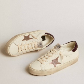 Golden Goose Women's Hi Star Sneakers LTD In Nappa With Glitter Star And Lizard-print Heel Tab GWF00118.F005114.11645