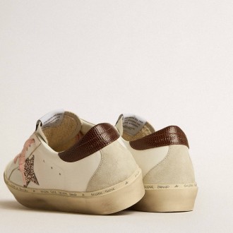 Golden Goose Women's Hi Star Sneakers LTD With Glitter Star And Brown Lizard-print Heel Tab GWF00119.F005121.11648