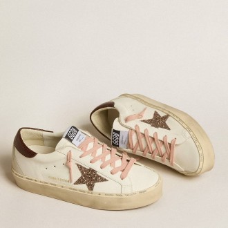 Golden Goose Women's Hi Star Sneakers LTD With Glitter Star And Brown Lizard-print Heel Tab GWF00119.F005121.11648