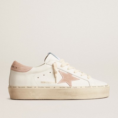 Golden Goose Women's Hi Star Sneakers LTD With Old Rose Suede Star And Heel Tab With Pearls GWF00118.F005858.11860