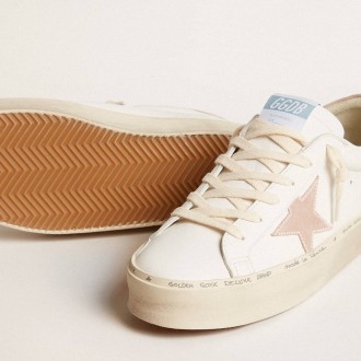 Golden Goose Women's Hi Star Sneakers LTD With Old Rose Suede Star And Heel Tab With Pearls GWF00118.F005858.11860