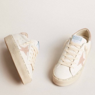 Golden Goose Women's Hi Star Sneakers LTD With Old Rose Suede Star And Heel Tab With Pearls GWF00118.F005858.11860