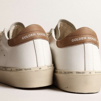 Golden Goose Women's Hi Star Sneakers With Silver Glitter Star And Dove-gray Nubuck Heel Tab GWF00118.F003976.11354