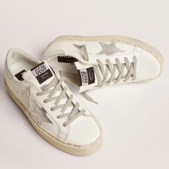 Golden Goose Women's Hi Star Sneakers With Star And Metallic Silver Heel GWF00118.F000329.80185