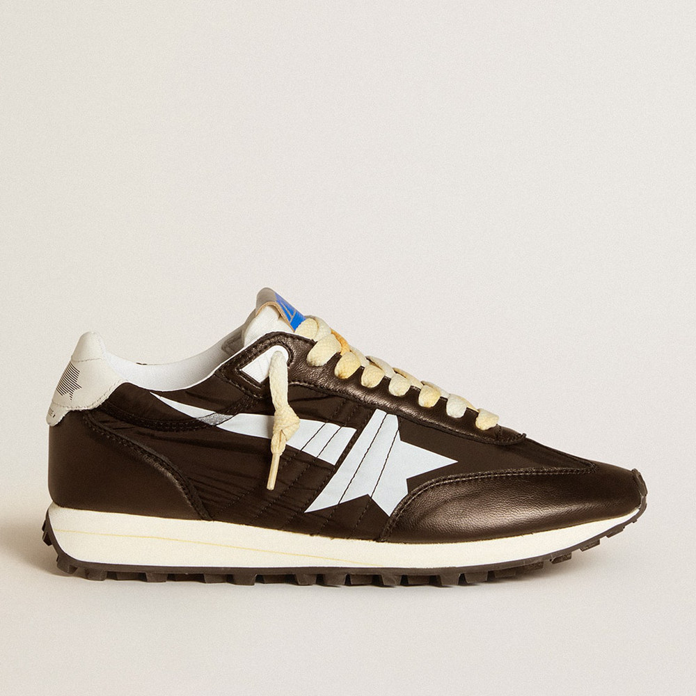 Golden Goose Women's Marathon Shoes With Black Nylon Upper And White Star GWF00683.F005459.90167