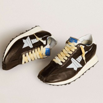 Golden Goose Women's Marathon Shoes With Black Nylon Upper And White Star GWF00683.F005459.90167