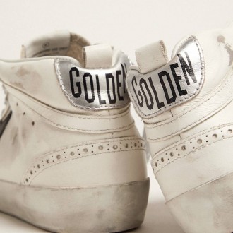 Golden Goose Women's Mid Star Sneakers With Laminated Heel Tab And Glitter Laces GWF00122.F001249.10238