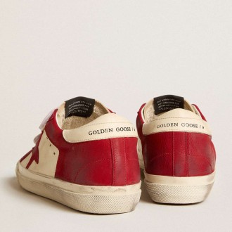 Golden Goose Women's Old School Sneakers In Nappa With Red Nubuck Star And Nappa Heel Tab GWF00760.F005969.10350