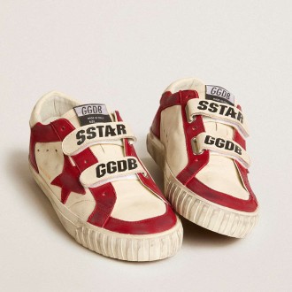 Golden Goose Women's Old School Sneakers In Nappa With Red Nubuck Star And Nappa Heel Tab GWF00760.F005969.10350