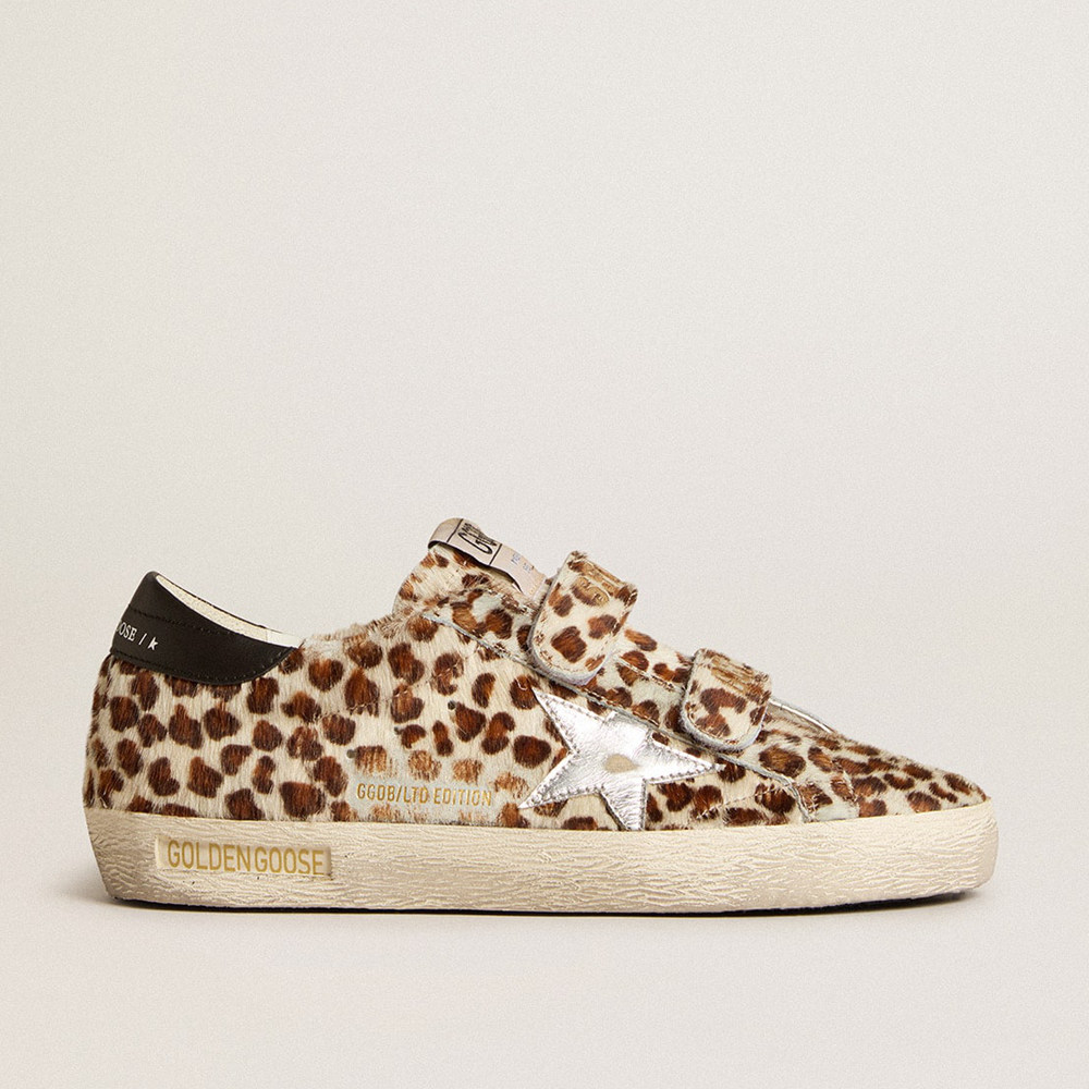 Golden Goose Women's Old School Sneakers LTD In Pony Skin With Silver Star And Leather Heel Tab GWF00111.F005891.82659