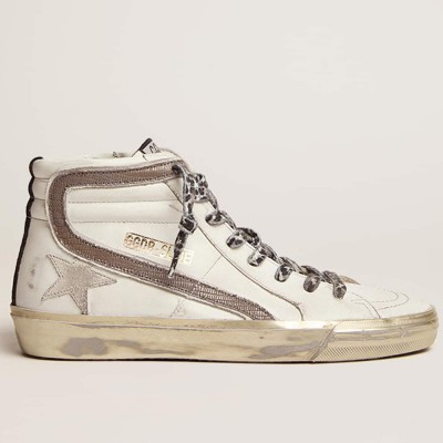 Golden Goose Women's Slide Sneakers With Star In White Suede And Leather Flash GWF00115.F002452.10874