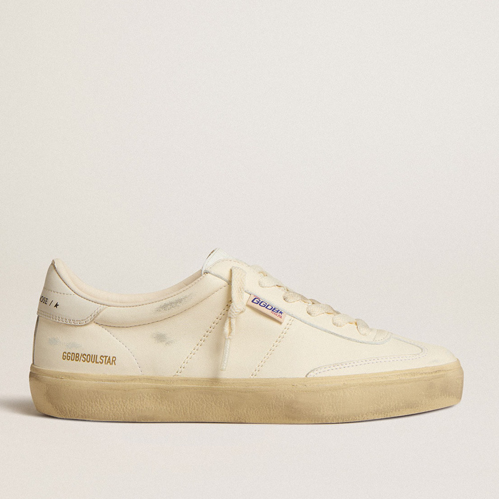 Golden Goose Women's Soul Star Sneakers In White Nappa With White Leather Heel Tab GWF00464.F005049.11629