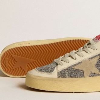 Golden Goose Women's Stardan Sneakers In Suede With Sand Star And Silver Swarovski Crystal Inserts GWF00128.F005164.10449