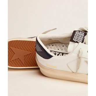 Golden Goose Women's Stardan Sneakers With Ice-gray Suede Star And Blue Heel Tab GWF00128.F000567.10220