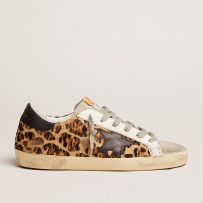 Golden Goose Women's Super-Star Sneakers In Leopard Print Leather GWF00101.F000565.80189