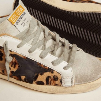 Golden Goose Women's Super-Star Sneakers In Leopard Print Leather GWF00101.F000565.80189