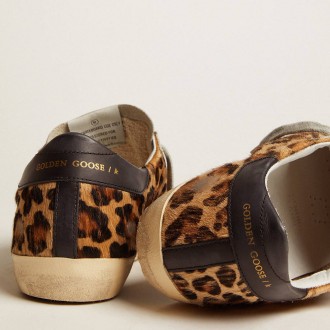 Golden Goose Women's Super-Star Sneakers In Leopard Print Leather GWF00101.F000565.80189