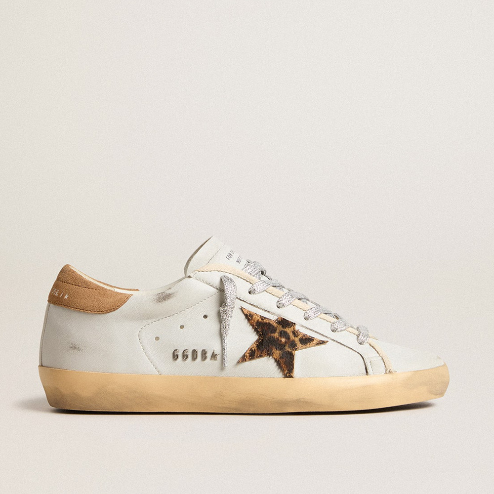 Golden Goose Women's Super-Star Sneakers In Nappa Leather With Pony Skin Star And Suede Heel Tab GWF00101.F005879.60518