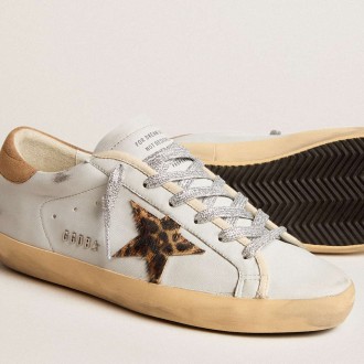 Golden Goose Women's Super-Star Sneakers In Nappa Leather With Pony Skin Star And Suede Heel Tab GWF00101.F005879.60518