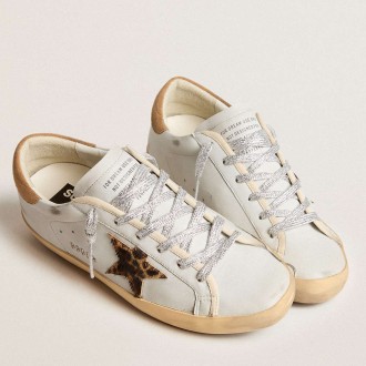 Golden Goose Women's Super-Star Sneakers In Nappa Leather With Pony Skin Star And Suede Heel Tab GWF00101.F005879.60518