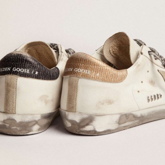 Golden Goose Women's Super-Star Sneakers In White Leather With Gray Suede Star GWF00101.F002696.10943