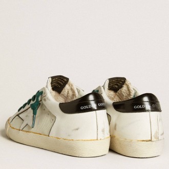 Golden Goose Women's Super-Star Sneakers LAB In White Leather With White Star And Black Heel Tab GWF00103.F006426.11999