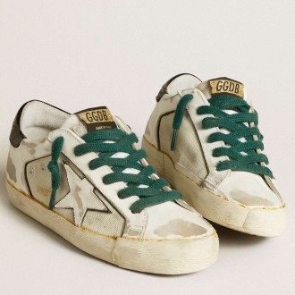 Golden Goose Women's Super-Star Sneakers LAB In White Leather With White Star And Black Heel Tab GWF00103.F006426.11999