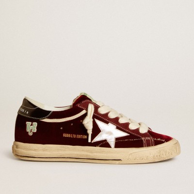 Golden Goose Women's Super-Star Sneakers LTD In Velvet With Metallic Leather Star And Heel Tab GWF00758.F006534.40511