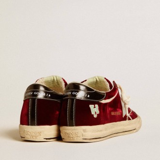 Golden Goose Women's Super-Star Sneakers LTD In Velvet With Metallic Leather Star And Heel Tab GWF00758.F006534.40511