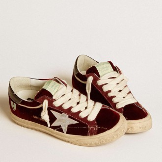 Golden Goose Women's Super-Star Sneakers LTD In Velvet With Metallic Leather Star And Heel Tab GWF00758.F006534.40511