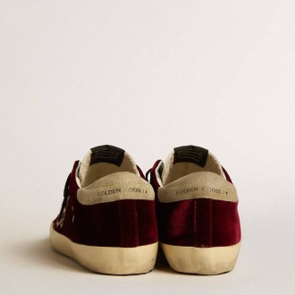 Golden Goose Women's Super-Star Sneakers LTD In Velvet With Pony Skin Star And Glitter Tongue GWF00101.F005127.82493