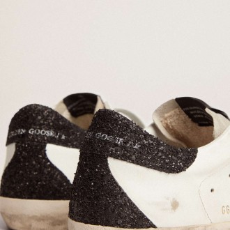 Golden Goose Women's Super-Star Sneakers LTD With Gold Star And Black Glitter Heel Tab GWF00102.F000959.80724