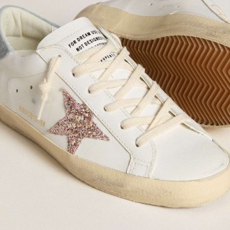 Golden Goose Women's Super-Star Sneakers LTD With Multicolor Glitter Star And Suede Heel Tab GWF00102.F006569.12122