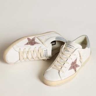 Golden Goose Women's Super-Star Sneakers LTD With Multicolor Glitter Star And Suede Heel Tab GWF00102.F006569.12122