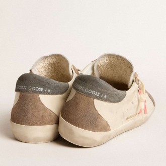 Golden Goose Women's Super-Star Sneakers LTD With Pink Gabardine Star And Gray Suede Heel Tab GWF00102.F005853.82656